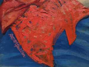 Roz McQuillan, The Red Kimono. Oil painting on canvas - 3
