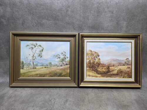 Rosemarie Bes, Lilydale Healesville, 1979, and Near Powelltown, 1985 (2). Two oil paintings on board