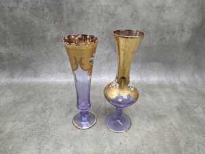 Two hand-painted bohemian glass vases - 3