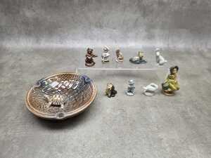Wade Whimsies English porcelain figures and tortoise ashtray
