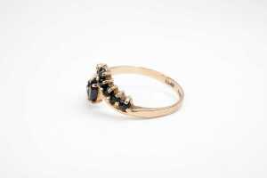 A sapphire ring in 9 carat yellow gold - 3