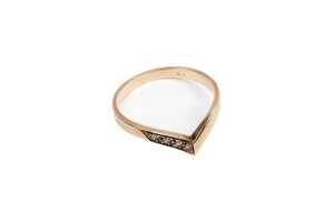 A diamond ring in 9 carat yellow gold - 2
