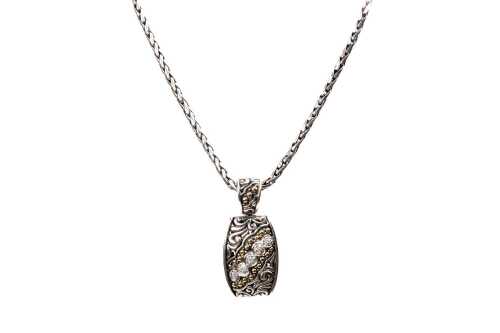 An Effy brand Balissima diamond pendant and necklace in sterling silver