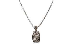 An Effy brand Balissima diamond pendant and necklace in sterling silver