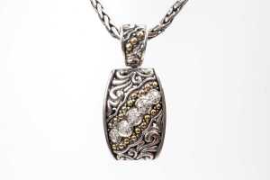 An Effy brand Balissima diamond pendant and necklace in sterling silver - 2