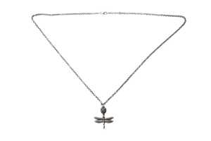 A Pandora dragonfly pendant and necklace in sterling silver and 14 carat yellow gold - 3