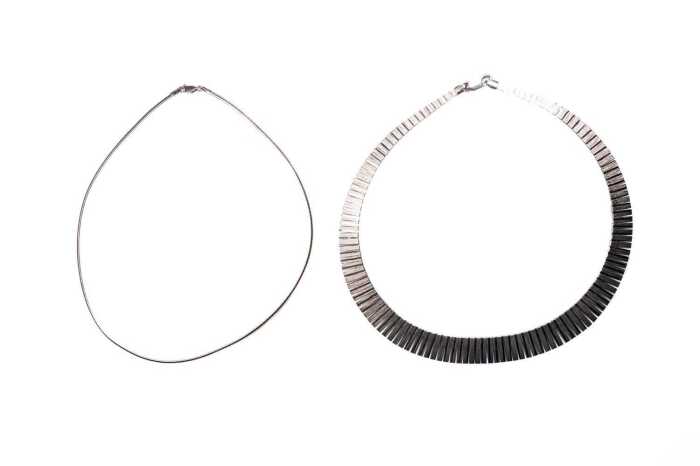 Two collier necklaces in sterling silver