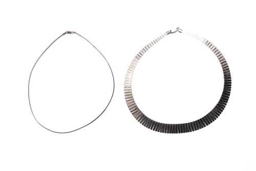 Two collier necklaces in sterling silver