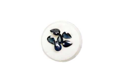 Collection of six pear cut sapphires