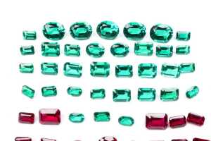 A collection of synthetic rubies and emeralds - 2
