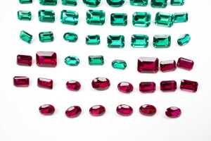 A collection of synthetic rubies and emeralds - 3