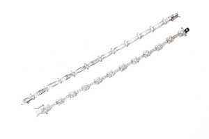 Two cubic zirconia bracelets in sterling silver