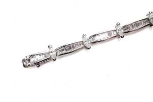 Two cubic zirconia bracelets in sterling silver - 2