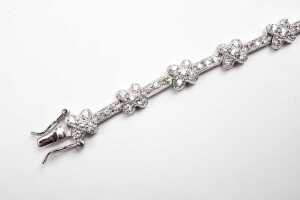 Two cubic zirconia bracelets in sterling silver - 4