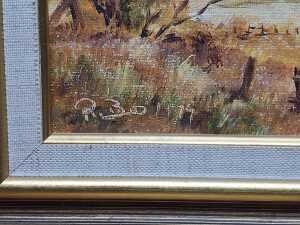 Rosemarie Bes, Australian bush scenes, c. 1980s. Three framed oil paintings on board - 2