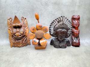 Timber ware, including monkey pod flower - 3