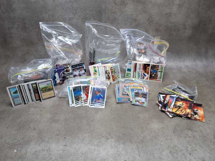 Collection of trading cards including Magic The Gathering