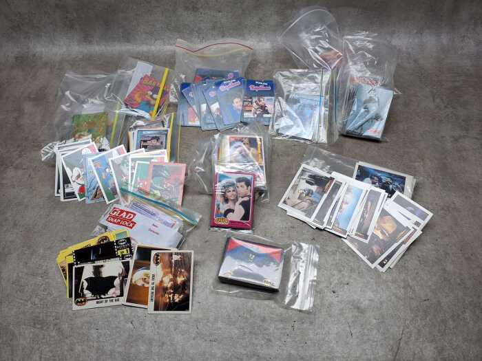 Group of collectible trading cards, including Batman Returns