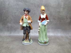 Assorted porcelain figures including pairs, Chinese, bisque, etc - 4