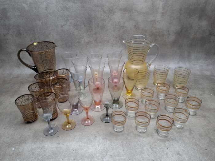 Retro coloured glass drinkware
