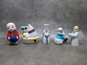 Assorted porcelain figures including cherubs, courting couples, bisque, etc - 3