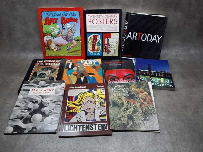 Illustration and Contemporary art books, including Tate Modern, M.C. Escher