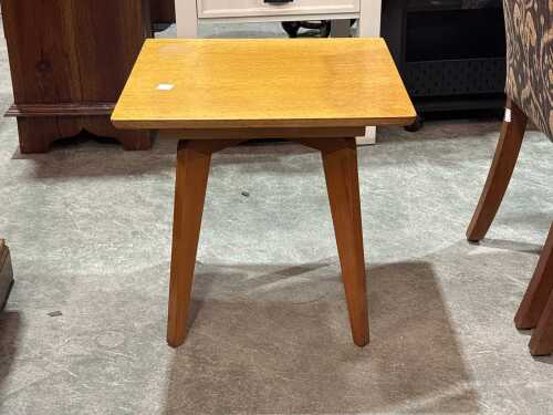 Mid-century modern teak swivel-top side table