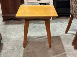Mid-century modern teak swivel-top side table