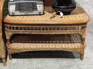 Rattan two-seater sofa with a coffee table - 4