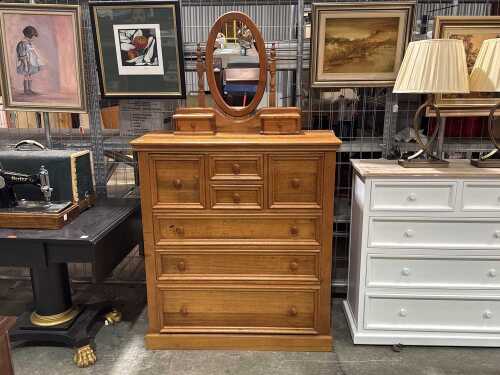 Mirror-back dressing chest