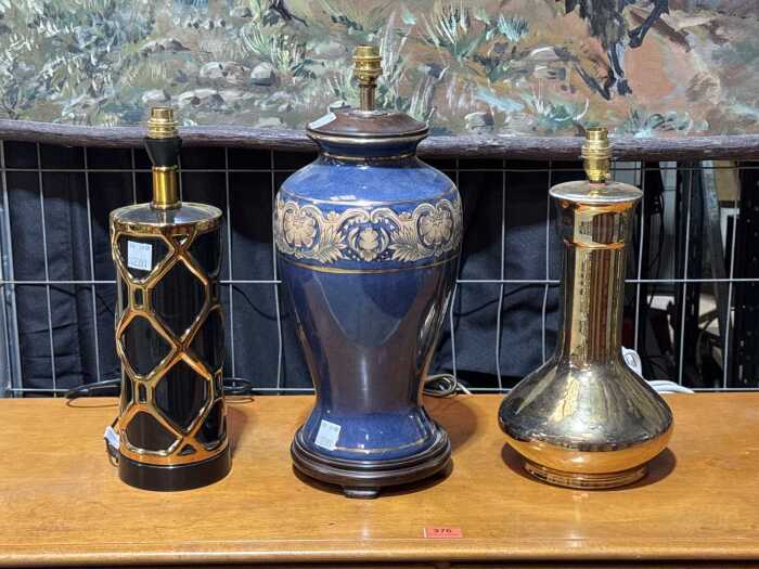 Three modern ceramic lamp bases