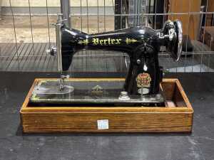 Antique Vertex de Luxe sewing machine with gilt decoration