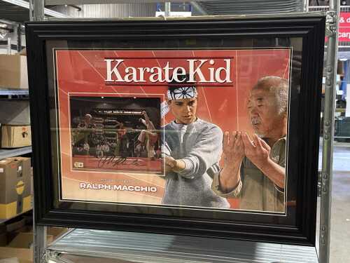 Framed Karate Kid memorabilia collage