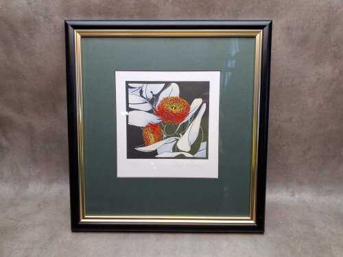 Vida Pearson (1957-), Macrocarpa, 25/50. Linocut print on paper
