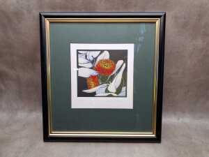 Vida Pearson (1957-), Macrocarpa, 25/50. Linocut print on paper