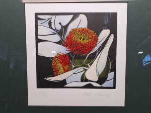 Vida Pearson (1957-), Macrocarpa, 25/50. Linocut print on paper - 2