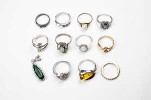 Collection of jewellery in sterling silver