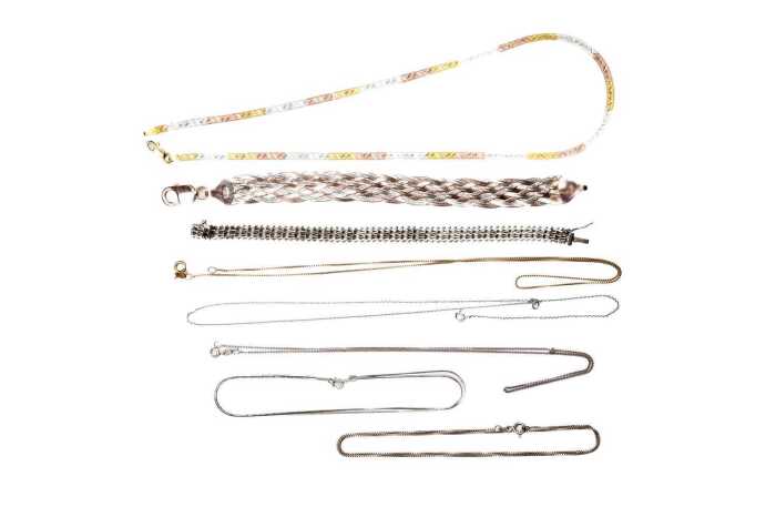 Collection of jewellery in sterling silver