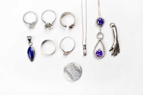 Collection of jewellery in sterling silver