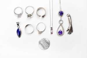 Collection of jewellery in sterling silver