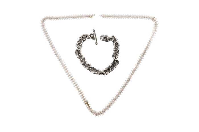 A bracelet and necklace in sterling silver