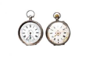 Two antique silver pocket watches