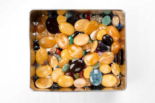 A large collection of cabochon gemstones