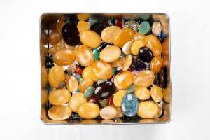 A large collection of cabochon gemstones