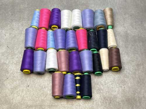 25+ polyester overlocker spools, in various colours