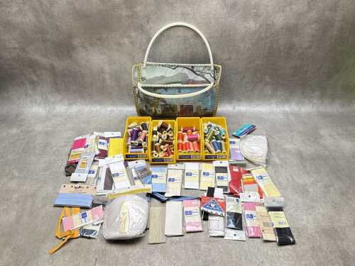 Vintage sewing accessories, including Gutermann thread
