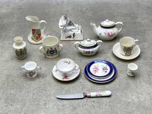 Miniature porcelain, including Spode and Coalport