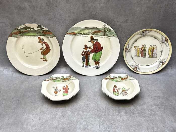 Five pieces of Royal Doulton porcelain series ware