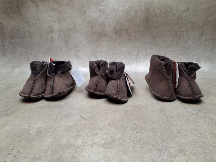 Three Jumbo UGG Boots New baby slippers in chocolate