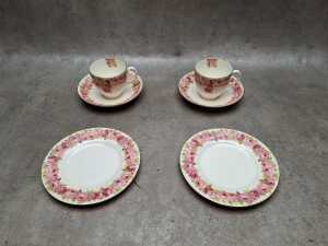 Eight English porcelain trios, including Royal Doulton - 4